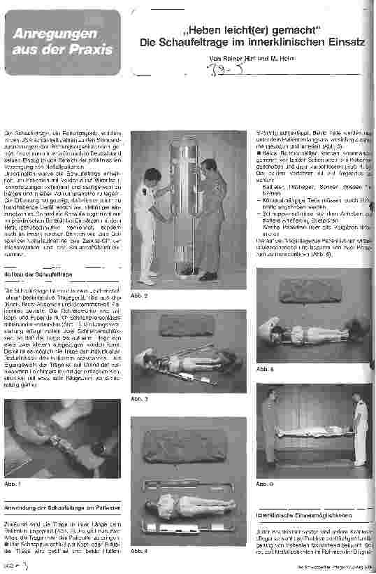 Vorschauseite 1: Heben leicht(er) gemacht Die Schaufeltrage im innerklinischen Einsatz