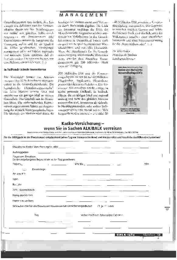 Vorschauseite 4: Radikalkur gegen die Krise der Gesundheitsversorgung