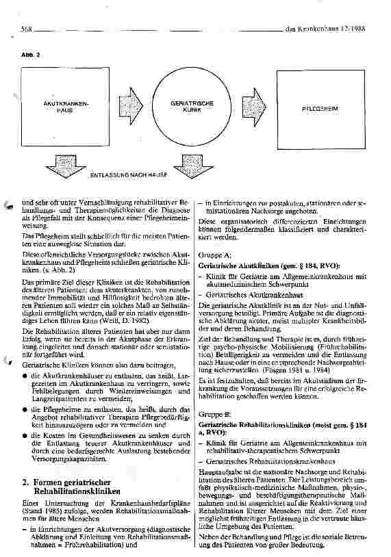Vorschauseite 2: Die geriatrische Klinik in der Bundesrepublik Deutschland