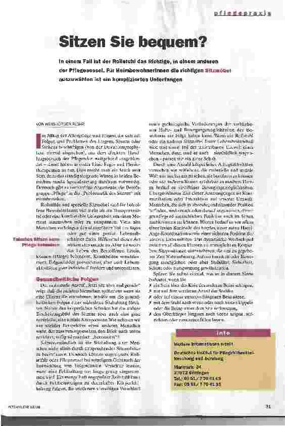 Vorschauseite 1: Sitzen sie bequem ?