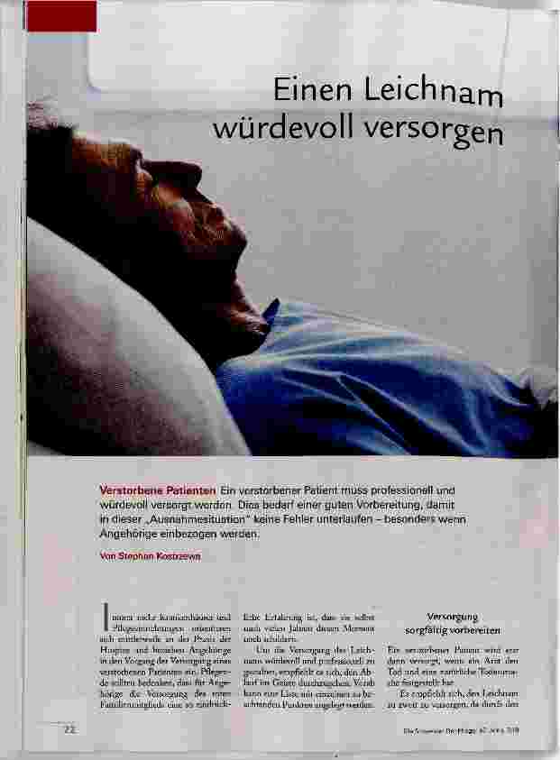 Vorschauseite 1: Einen Leichnam würdevoll versorgen