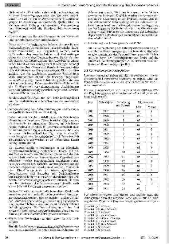 Vorschauseite 3: Der Gesetzentwurf zur Neuordnung und Modernisierung des Bundesdienstrechts - ein Überblick mit Schwerpunkt auf den besoldungsrechtlichen Regelungen