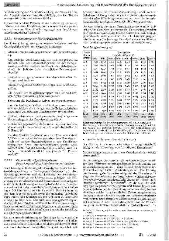 Vorschauseite 5: Der Gesetzentwurf zur Neuordnung und Modernisierung des Bundesdienstrechts - ein Überblick mit Schwerpunkt auf den besoldungsrechtlichen Regelungen