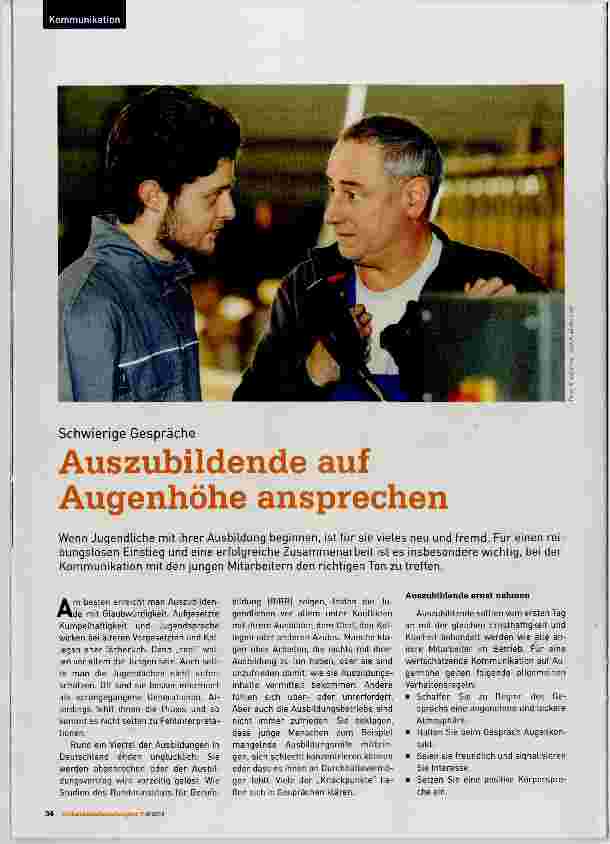 Vorschauseite 1: Auszubildende auf Augenhöhe ansprechen