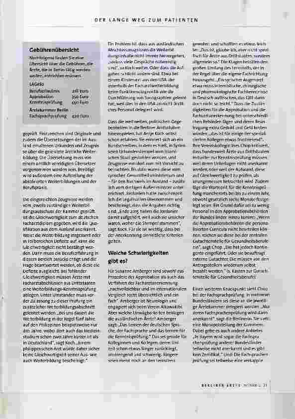 Vorschauseite 6: DER LANGE WEG ZUM PATIENTEN