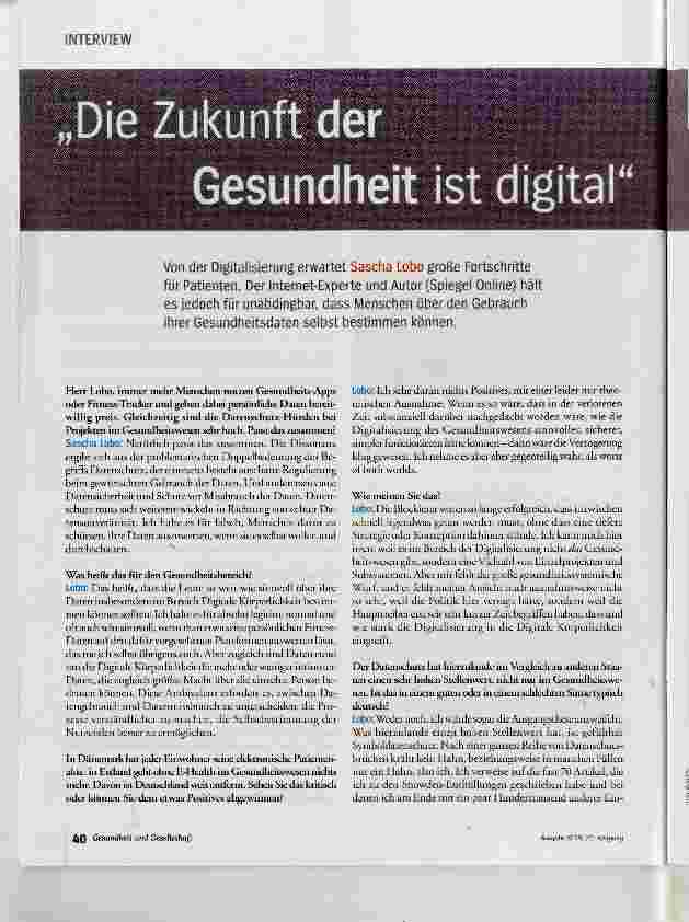 Vorschauseite 1: Die Zukunft der Gesundheit ist digital