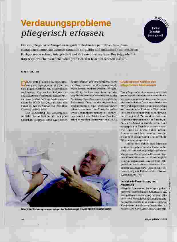 Vorschauseite 1: Verdauungsprobleme pflegerisch erfassen
