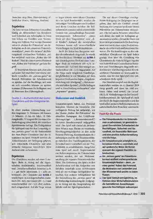 Vorschauseite 6: Das Simulationsspiel „Kultur der Prävention