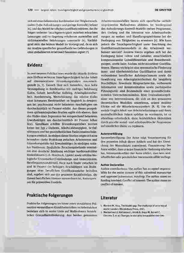 Vorschauseite 2: Arbeit, Tauschgerechtigkeit und gesundheitliche Ungleichheit