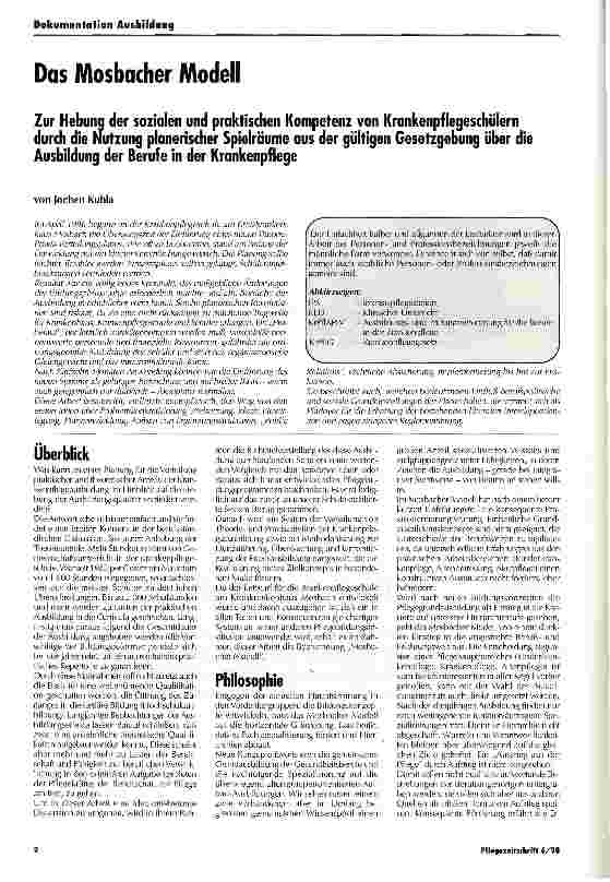 Vorschauseite 1: Das Mosbacher Modell Ausbildung