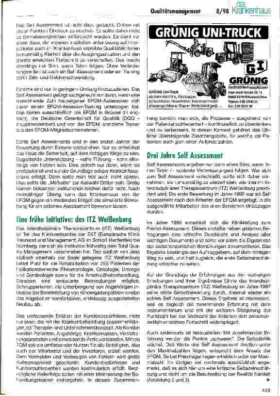 Vorschauseite 4: Mehrjährige Selbstbewertung nach EFQM Erfahrungen mit den Kriterien des Europäischen Qualitätspreises