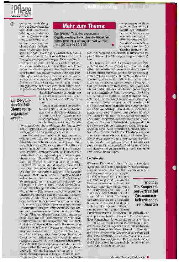 Vorschauseite 4: Qualität als Baustein in der Pflegeversicherung Teil 2: Der Qualitätsbereich Strukturqualität - Was müssen ambulante Pflegedienste vorhalten?