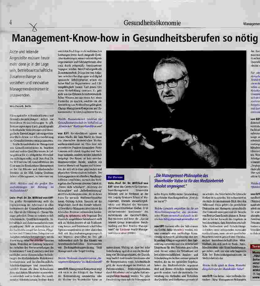 Vorschauseite 1: Management-Know-how in Gesundheitsberufen so nötig wie nie