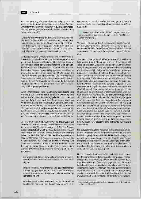Vorschauseite 2: „Lokale Allianzen für Menschen mit Demenz - das Demenz-Servicezentrum für Menschen mit Zuwanderungsgeschichte der AWO Gelsenkirchen/Bottrop