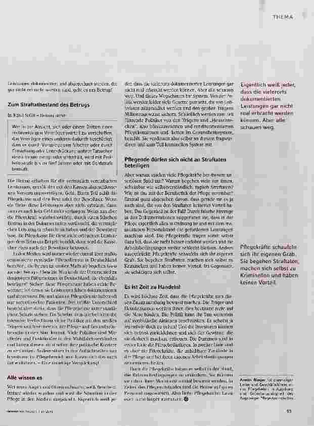 Vorschauseite 2: Pflegedokumentationen zu fälschen ist weit verbreitet aber eine Straftat!