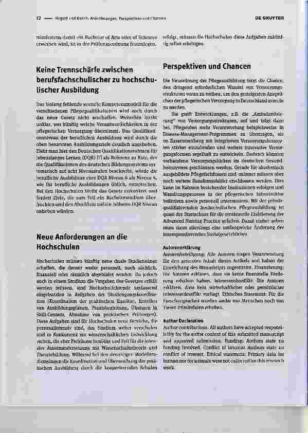 Vorschauseite 3: Anforderungen, Perspektiven und Chancen des neuen Pflegeberufereformgesetzes