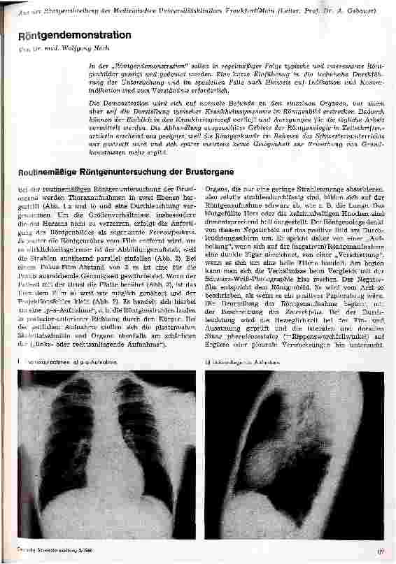 Vorschauseite 1: Röntgendemonstration Routinemäßige Röntgenuntersuchung der Brustorgane