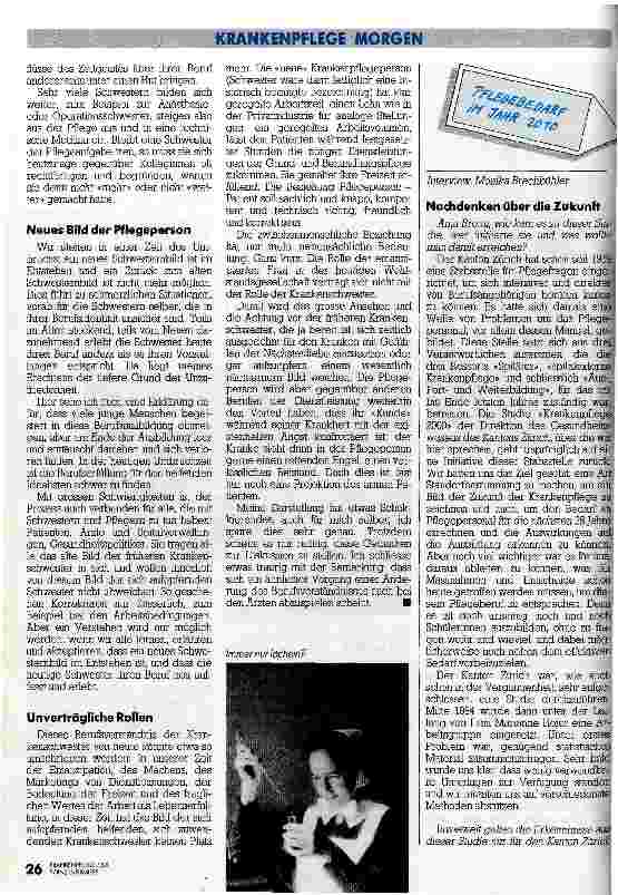 Vorschauseite 4: Aufopfernde Schwestern-ade! Betroffen von der Zukunft der Krankenpflege sind auch die Ärzte