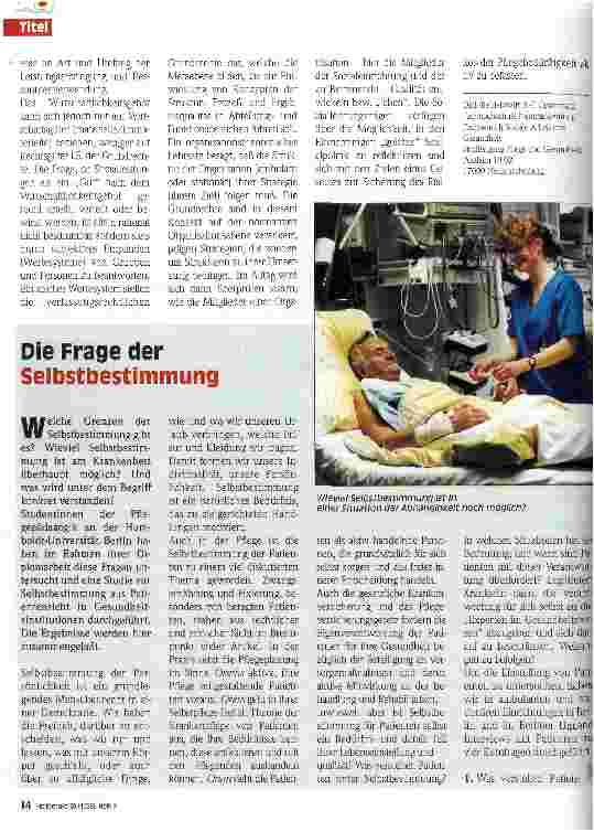 Vorschauseite 1: Die Frage der Selbstbestimmung