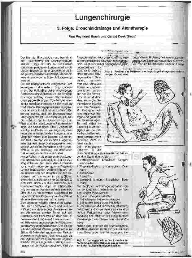 Vorschauseite 1: Lungenchirurgie 3. Folge: Bronchialdrainage und Atemtherapie