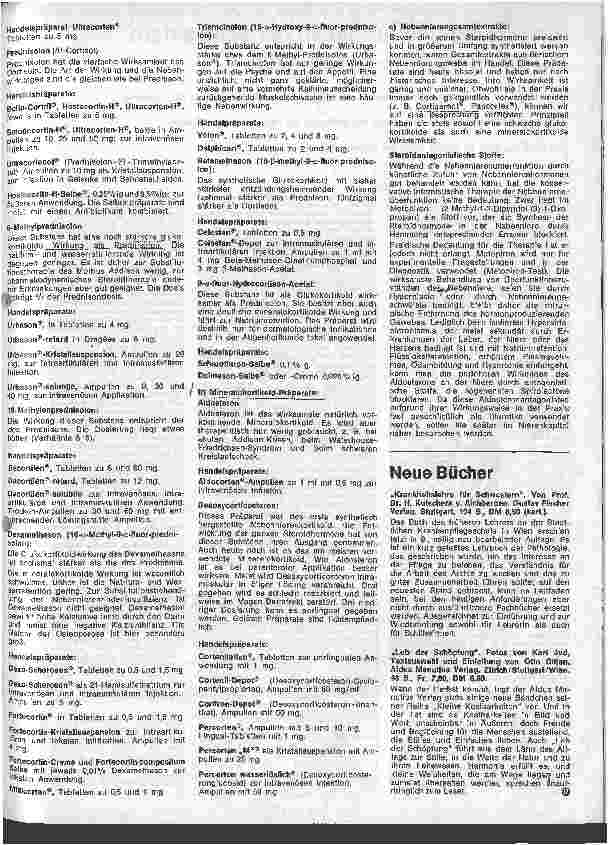Vorschauseite 4: Kleine Arzneimittelkunde für die Schwester 25. Folge: V. Hormone und Stoffe,d.in d. hormonelle Regulationssystem eingreifen
