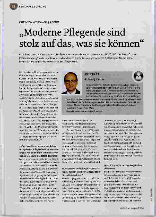 Vorschauseite 1: Moderne Pflegende sind stolz auf das, was sie können