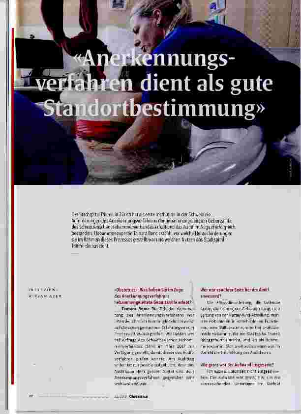 Vorschauseite 1: Anerkennungsverfahren dient als gute Standortbestimmung