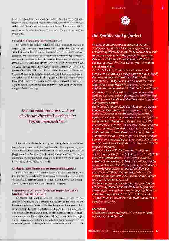 Vorschauseite 2: Anerkennungsverfahren dient als gute Standortbestimmung