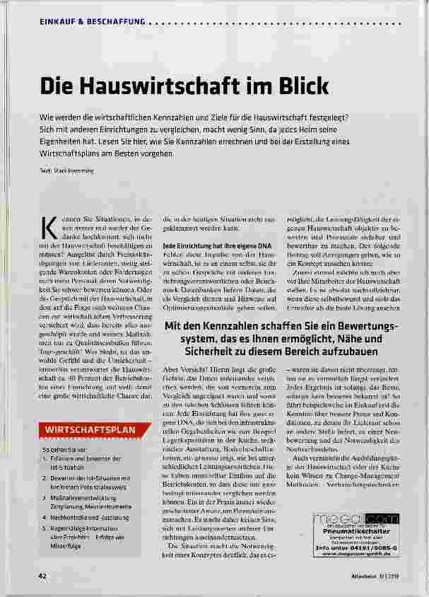 Vorschauseite 1: Die Hauswirtschaft im Blick