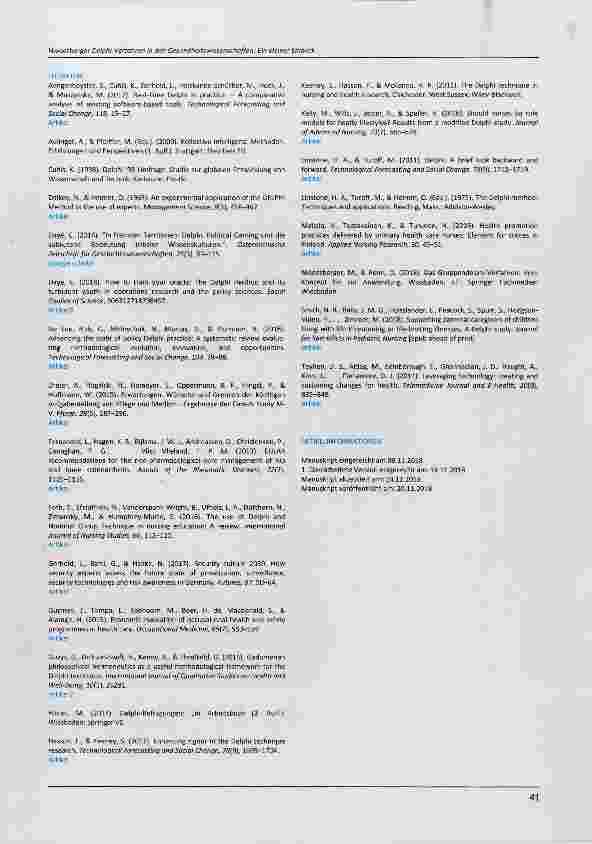 Vorschauseite 3: Methodenund TheorieneckeDelphi-Verfahren in den Gesundheitswissenschaften: Ein kleiner Einblick
