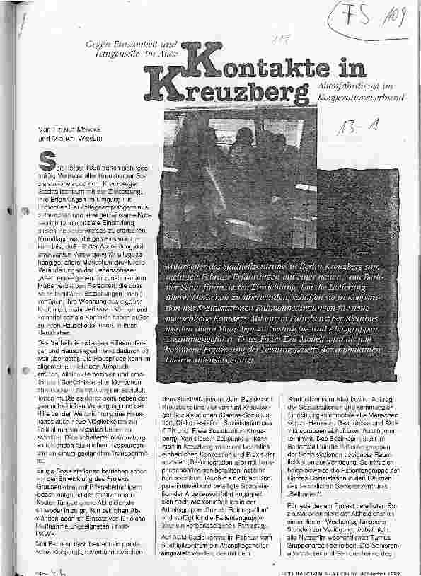 Vorschauseite 1: Kontakte in Kreuzberg Altenfahrdienst im Kooperationsverbund