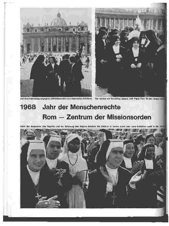 Vorschauseite 1: 1968 Jahr der Menschenrechte Rom - Zentrum der Missionsorden