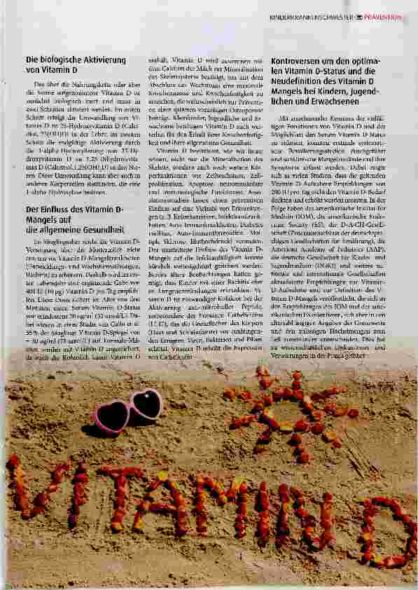 Vorschauseite 2: Kontroversen um den optimalen Vitamin D-Status und die Definition des Vitamin D-Mangels