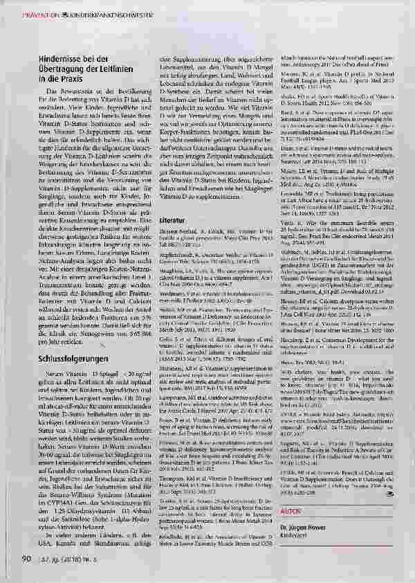 Vorschauseite 5: Kontroversen um den optimalen Vitamin D-Status und die Definition des Vitamin D-Mangels