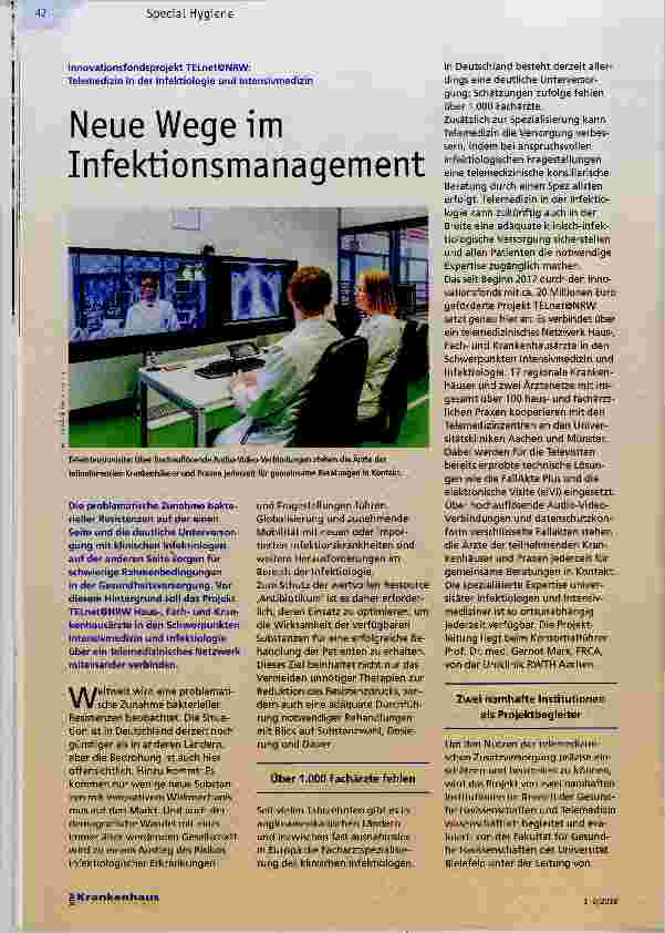 Vorschauseite 1: Neue Wege im Infektionsmanagement