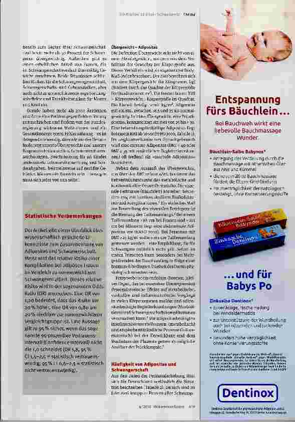 Vorschauseite 2: Adipöse Schwangere im Spiegel wissenschaftlicher Studien