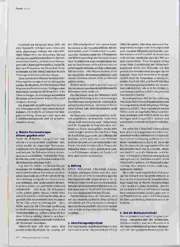 Vorschauseite 3: Rechtsforum Ultraschall-Untersuchungen durch die Hebamme