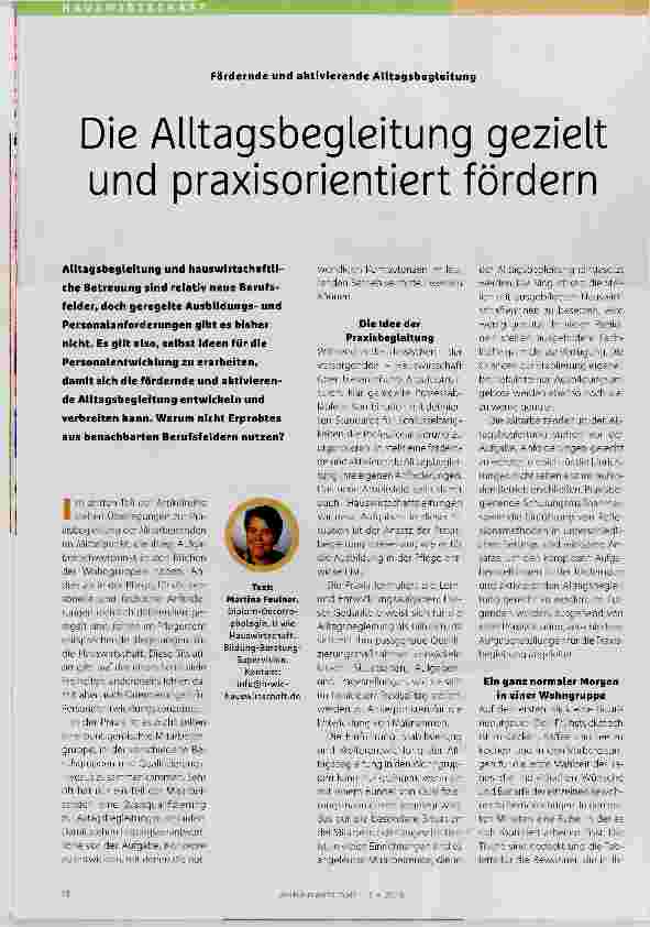 Vorschauseite 1: Die Alltagsbegleitung gezielt und praxisorientiert fördern