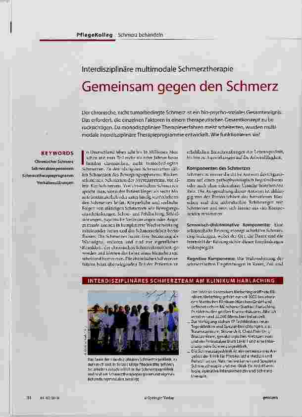 Vorschauseite 1: Gemeinsam gegen den Schmerz