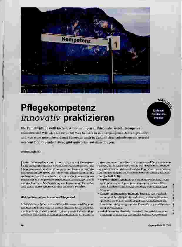 Vorschauseite 1: Pflegekompetenz innovativ praktizieren