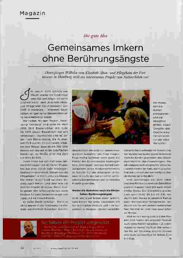 Vorschauseite 1: Gemeinsames Imkern ohne Berührungsängste