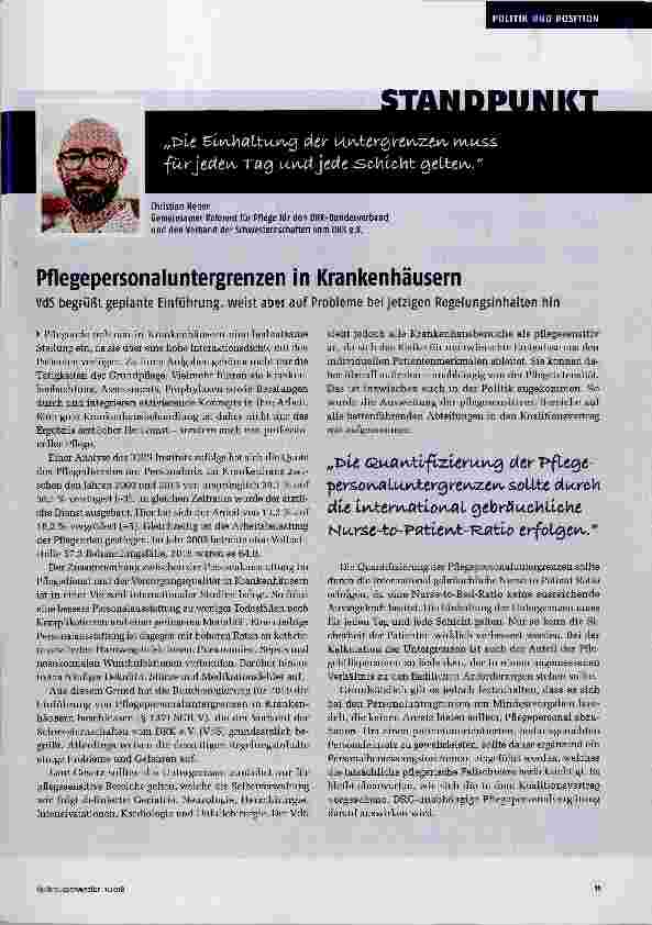 Vorschauseite 1: Pflegepersonaluntergrenzen in Krankenhäusern