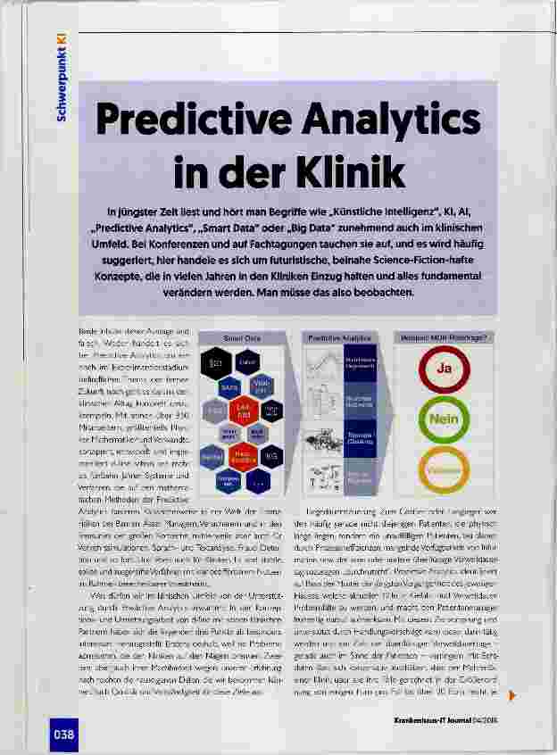 Vorschauseite 1: Predictive Analytics in der Klinik
