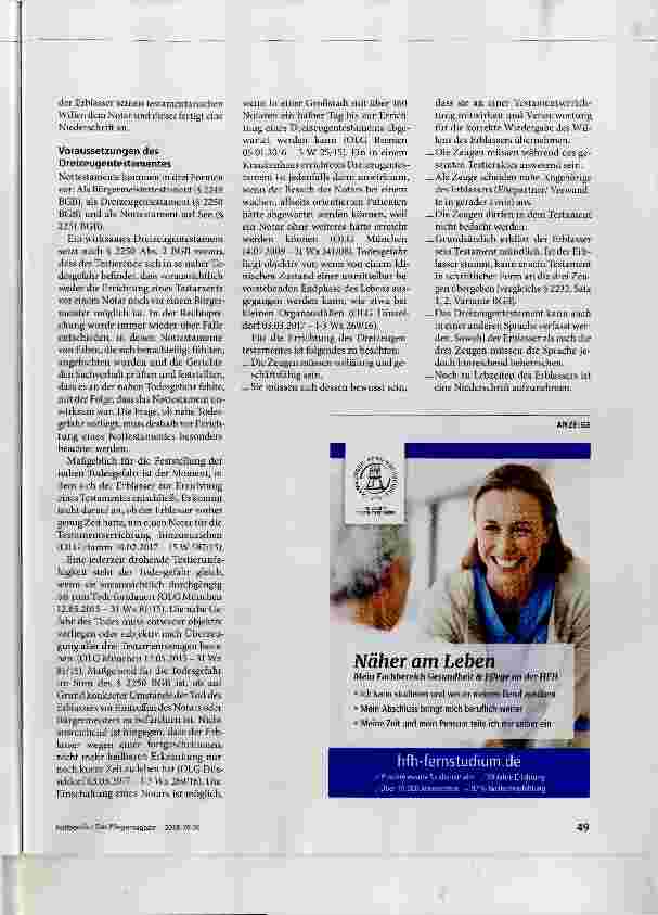 Vorschauseite 2: Nottestament als Dreizeugentestament
