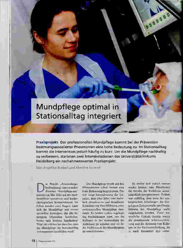 Vorschauseite 1: Mundpflege optimal in Stationsalltag integrieren