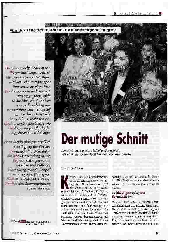 Vorschauseite 1: Der mutige Schritt Wenn die Not am größten ist, kann eine Entscheidungsstrategie die Rettung sein