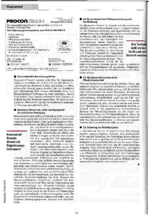 Vorschauseite 5: Im Zentrum des Geschehens Hausnotrufdienste in Nordrhein-Westfalen