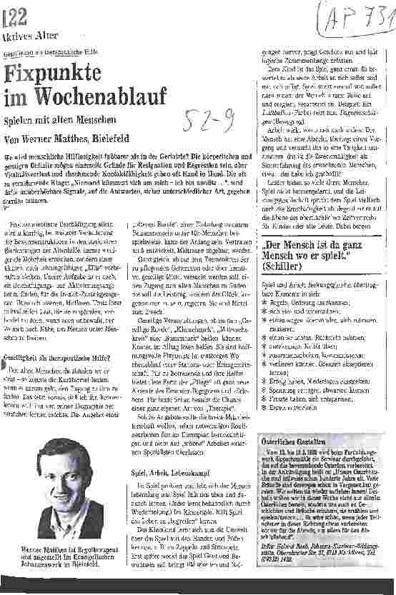 Vorschauseite 1: Fixpunkte im Wochenablauf