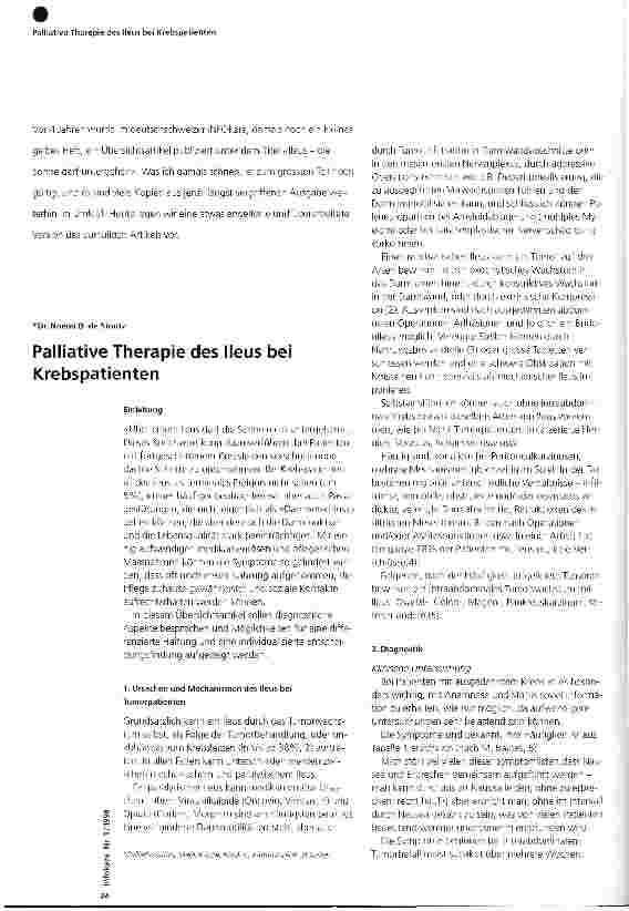 Vorschauseite 1: Palliative Therapie des Ileus bei Krebspatienten