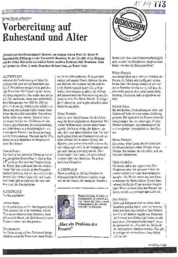 Vorschauseite 1: Vorbereitung auf Ruhestand und Alter
